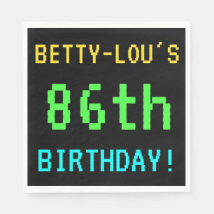 Fun Vintage/Retro Video Game Look 86th Birthday Napkin