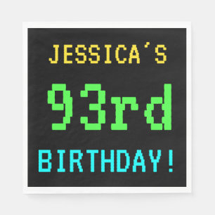 Fun Vintage/Retro Video Game Look 93rd Birthday Napkin