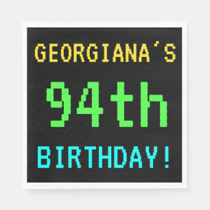 Fun Vintage/Retro Video Game Look 94th Birthday Napkin