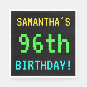 Fun Vintage/Retro Video Game Look 96th Birthday Napkin