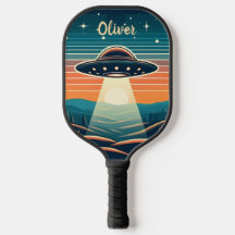 Fun Vintage UFO at Sunset Personalised