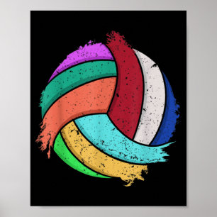 Fun Volleyball Art For Boys Girls Women Volleyball Poster