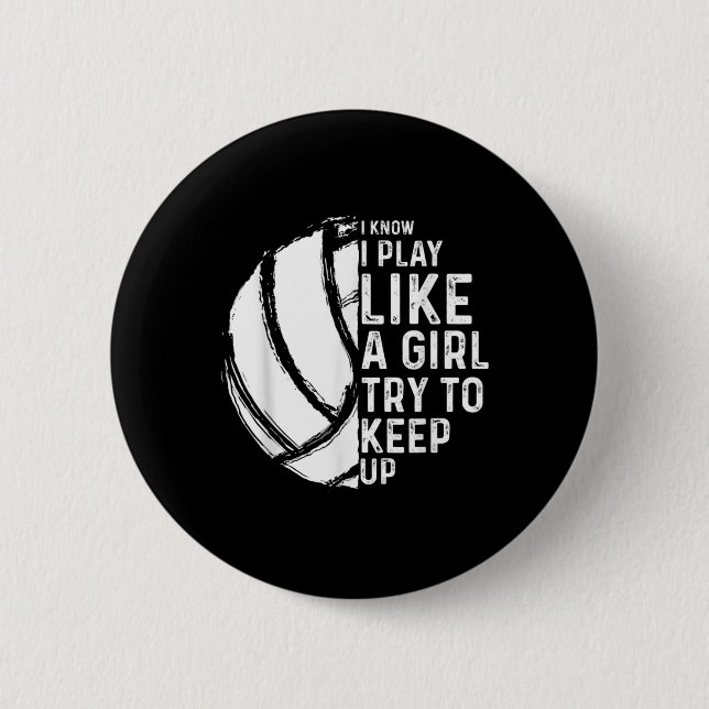 Fun Volleyball Design Girls Women Youth Teen Sport 6 Cm Round Badge (Front)