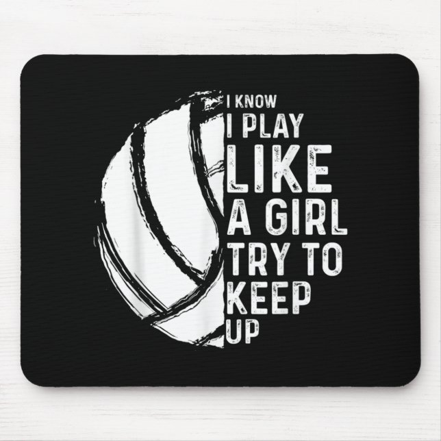 Fun Volleyball Design Girls Women Youth Teen Sport Mouse Pad (Front)