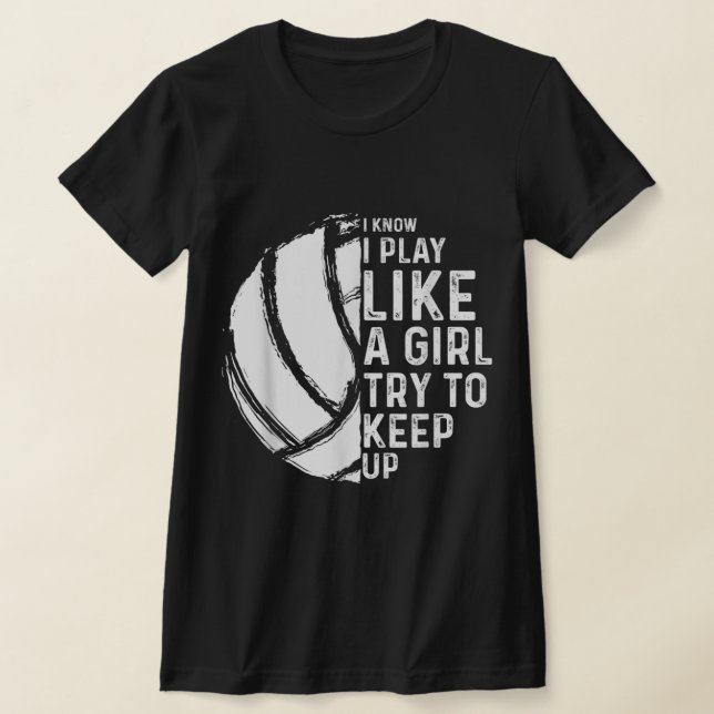 Fun Volleyball Design Girls Women Youth Teen Sport T-Shirt (Laydown)