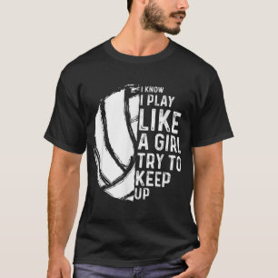 Fun Volleyball Design Girls Women Youth Teen Sport T-Shirt