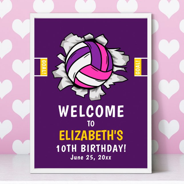 Fun Volleyball Girl Birthday Poster (Creator Uploaded)