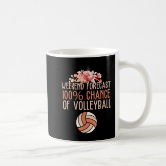 Fun Volleyball Weekend Forecast Volleyball Boho Fl Coffee Mug