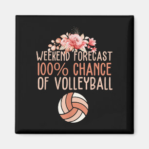 Fun Volleyball Weekend Forecast Volleyball Boho Fl Magnet