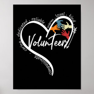 Fun Volunteer Graphic Tees Tops Back To School Art Poster
