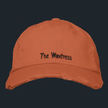 Fun Wandress Hippie Rustic Black Burnt Orange  Embroidered Hat<br><div class="desc">Personalised cute Wandress burnt orange,  District Threads Distressed Chino Twill black embroidered baseball cap,  A hippie birthday gift or accessory idea.</div>