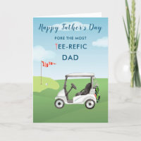 Fun Watercolor Father's Day Card Golf Theme