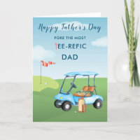Fun Watercolor Father's Day Card Golf Theme