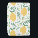 Fun Watercolor Lemon Print Pattern iPad Mini Cover<br><div class="desc">This trendy iPad cover features a watercolor lemon pattern great for summer time or happy back to school vibes. Click "Personalise" to add your name or text. Click "Click to customise further" to change font style,  size or colour.</div>
