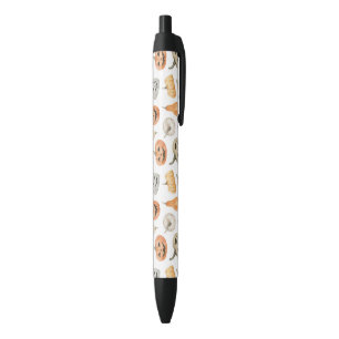 Fun Watercolor Pumpkin Pattern Black Ink Pen