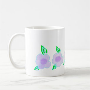Fun Watercolor Purple Flowers Coffee Mug