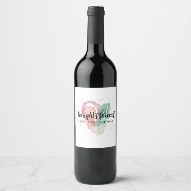 Fun Watercolor Wine Lover Quote  Label (Front)