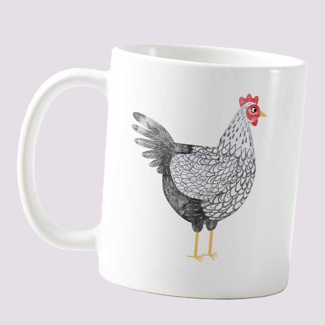 Fun Watercolor Wyandotte Chicken Coffee Mug (Fun Wyandotte chicken coffee mug for poultry and bird lovers)