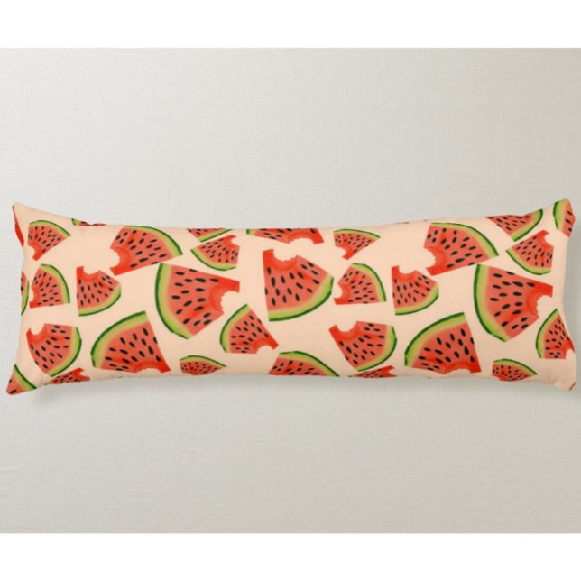 Fun Watermelon Bite Pattern Peach  Body Cushion (Creator Uploaded)