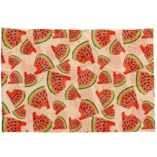 Fun Watermelon Bite Pattern Peach  Pillowcase