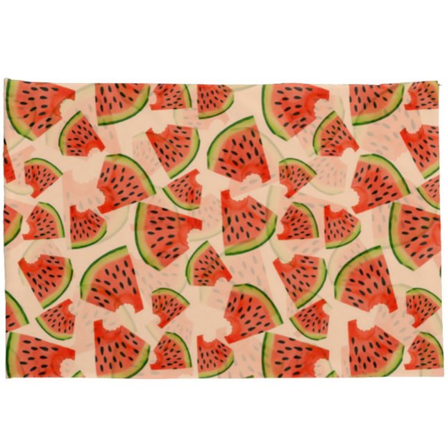 Fun Watermelon Bite Pattern Peach  Pillowcase (Creator Uploaded)