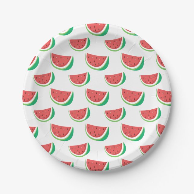 Fun Watermelon Pattern Paper Plate (Front)