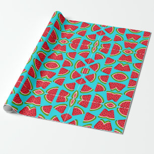 fun watermelon pattern wrapping paper