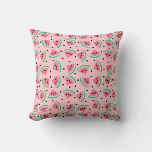 Fun Watermelon Slice Pattern Summer Vibes Cushion
