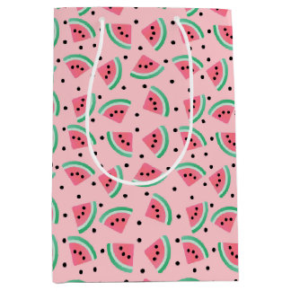 Fun Watermelon Slice Pattern Summer Vibes Medium Gift Bag