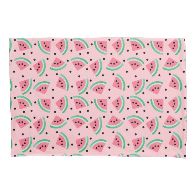 Fun Watermelon Slice Pattern Summer Vibes Pillowcase (Front)