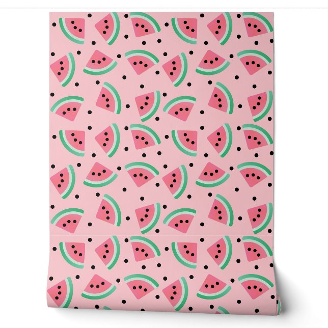 Fun Watermelon Slice Pattern Summer Vibes Wallpaper (Unrolling)