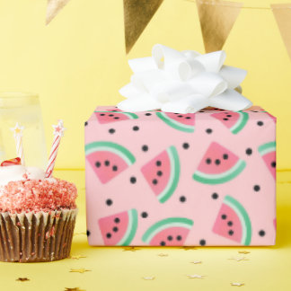 Fun Watermelon Slice Pattern Summer Vibes Wrapping Paper