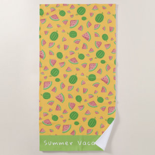 Fun Watermelon Summer Vacation Beach Towel