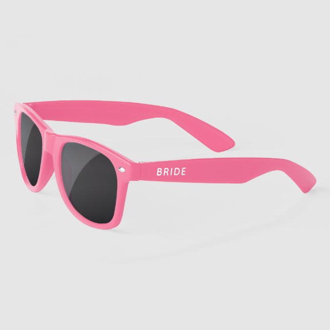 Fun Wedding Bachelorette Bride Pink Sunglasses (Left)