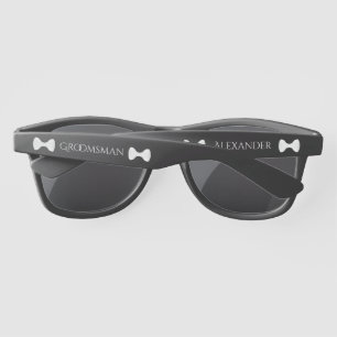 Fun Wedding Groomsman Bow Tie Personalised Sunglasses