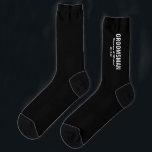Fun Wedding Groomsman Socks<br><div class="desc">Fun themed wedding socks in black (but can be changed to any colour),  the title 'GROOMSMAN',  the couples names,  and the wedding date.</div>