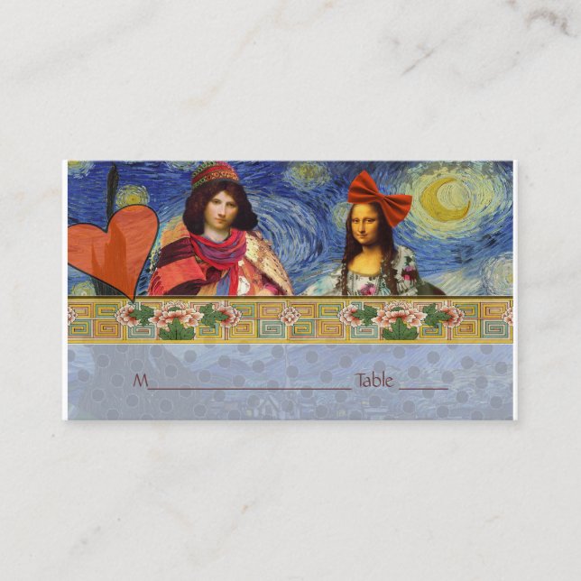 Fun Wedding Place cards Starry Night Fantastic (Front)