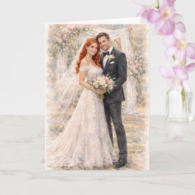 Fun Wedding Prayer Inspired by Ezekiel 25:17 Card (Orchid)