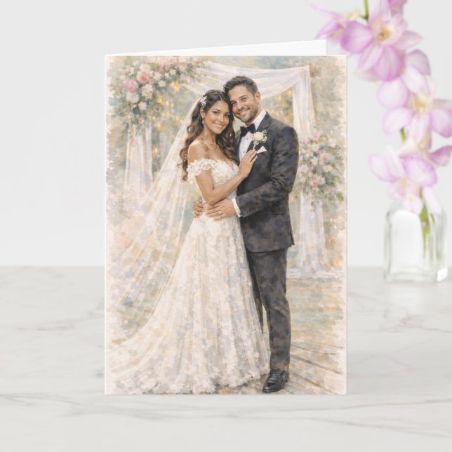 Fun Wedding Prayer Inspired by Ezekiel 25:17 Card (Orchid)