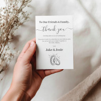 Fun wedding rings thank you Table Card