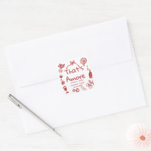 Fun Wedding ,Whimsical Font & Italian Vibes Square Sticker