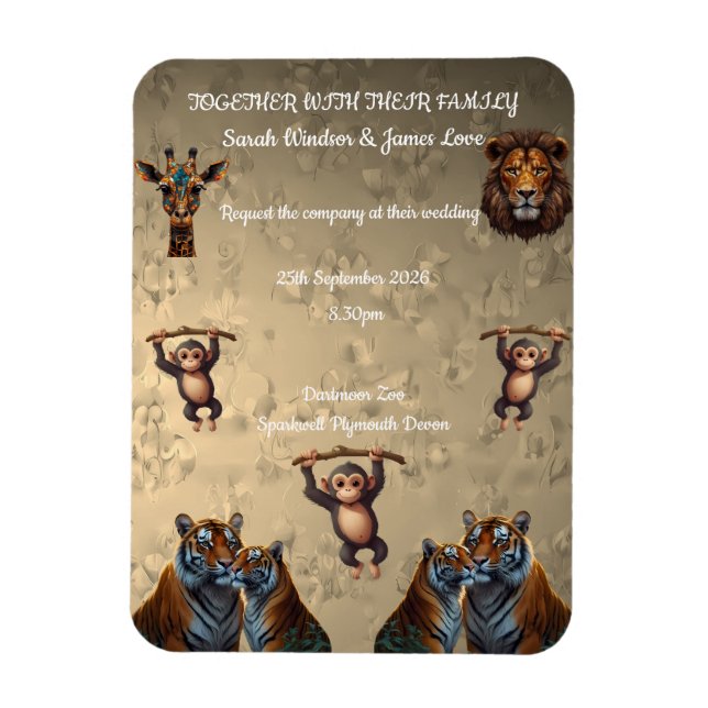 Fun Wedding Zoo  Magnet (Vertical)