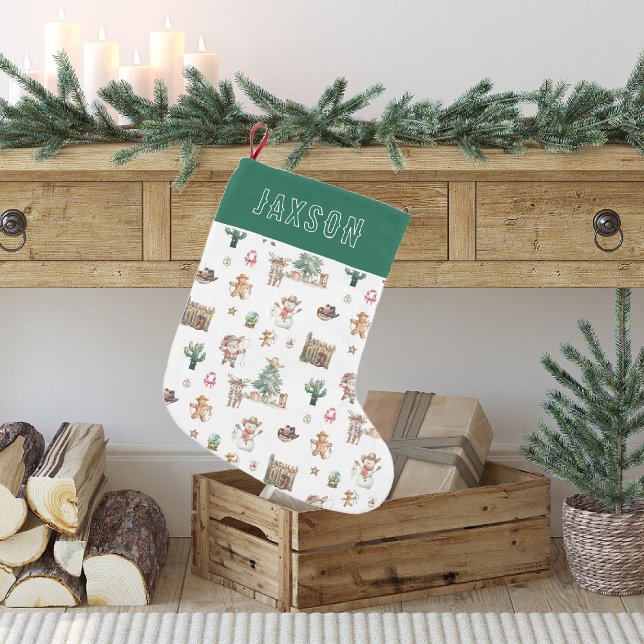 Fun Western Christmas Personalised Small Christmas Stocking (Creator Uploaded)