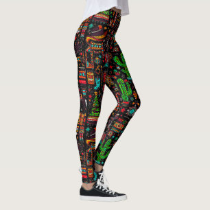 Fun Western Pattern Christmas Leggings