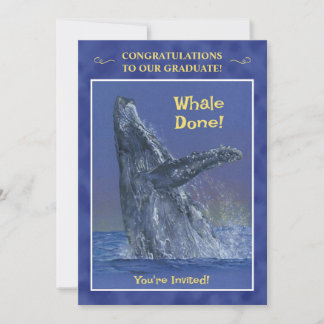 Fun Whale Graduation Party Invitation