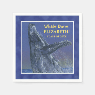 Fun Whale Graduation Party Paper Napkin