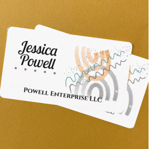 fun whimsical abstract art clean minimal business card