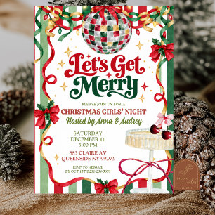 Fun Whimsical Christmas Girls Night Holiday Party Invitation