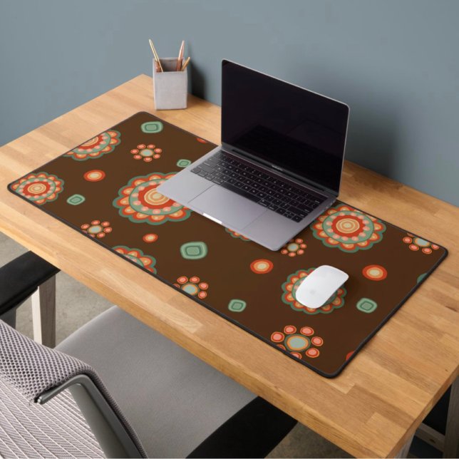Fun Whimsical Colourful Cheerful Flowers Desk Mat (Creator Uploaded)
