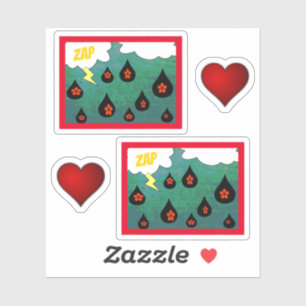 Fun Whimsical Comic Book Pop Art Set